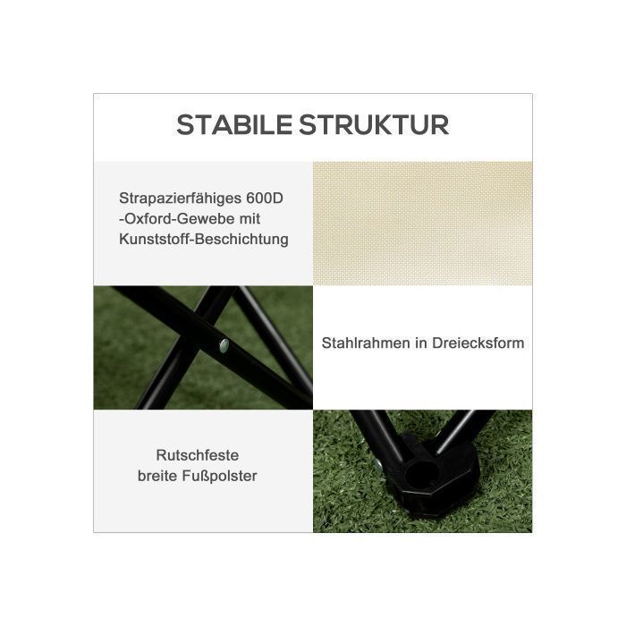 Silla de camping - FurnitureR - Plegable - Bolsillo lateral de malla - Patas de acero