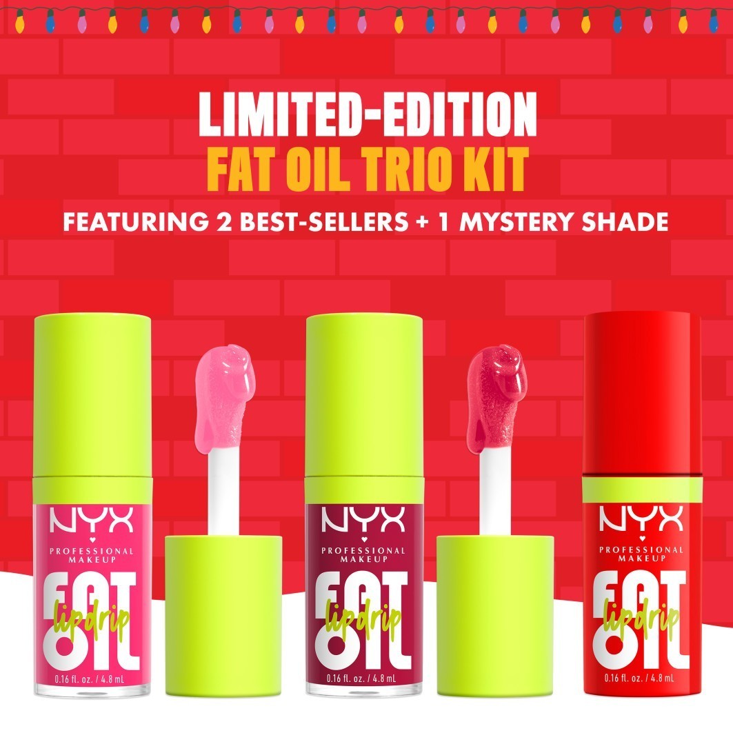 NYX Professional Makeup set za šminkanje, praznična kolekcija Home Alone Fat Oil Lip Drip Trio - 1 komad