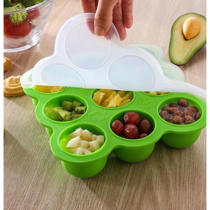 Silicone Baby Freezer Tray, Baby Food Container - 9 Storage Pots, Ice Cream Mold Freezer Boxes