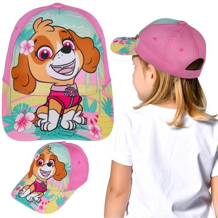 Gorra de béisbol rosa de Skye de Paw Patrol para niñas, ideal para el verano. Gorra de béisbol ajustable para niñas, talla 54.