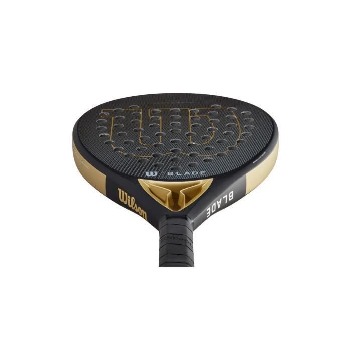 Pala de pádel - WILSON - BLADE PRO V2 - Negro/Oro - 365 g - CARA DE FIBRA DE CARBONO