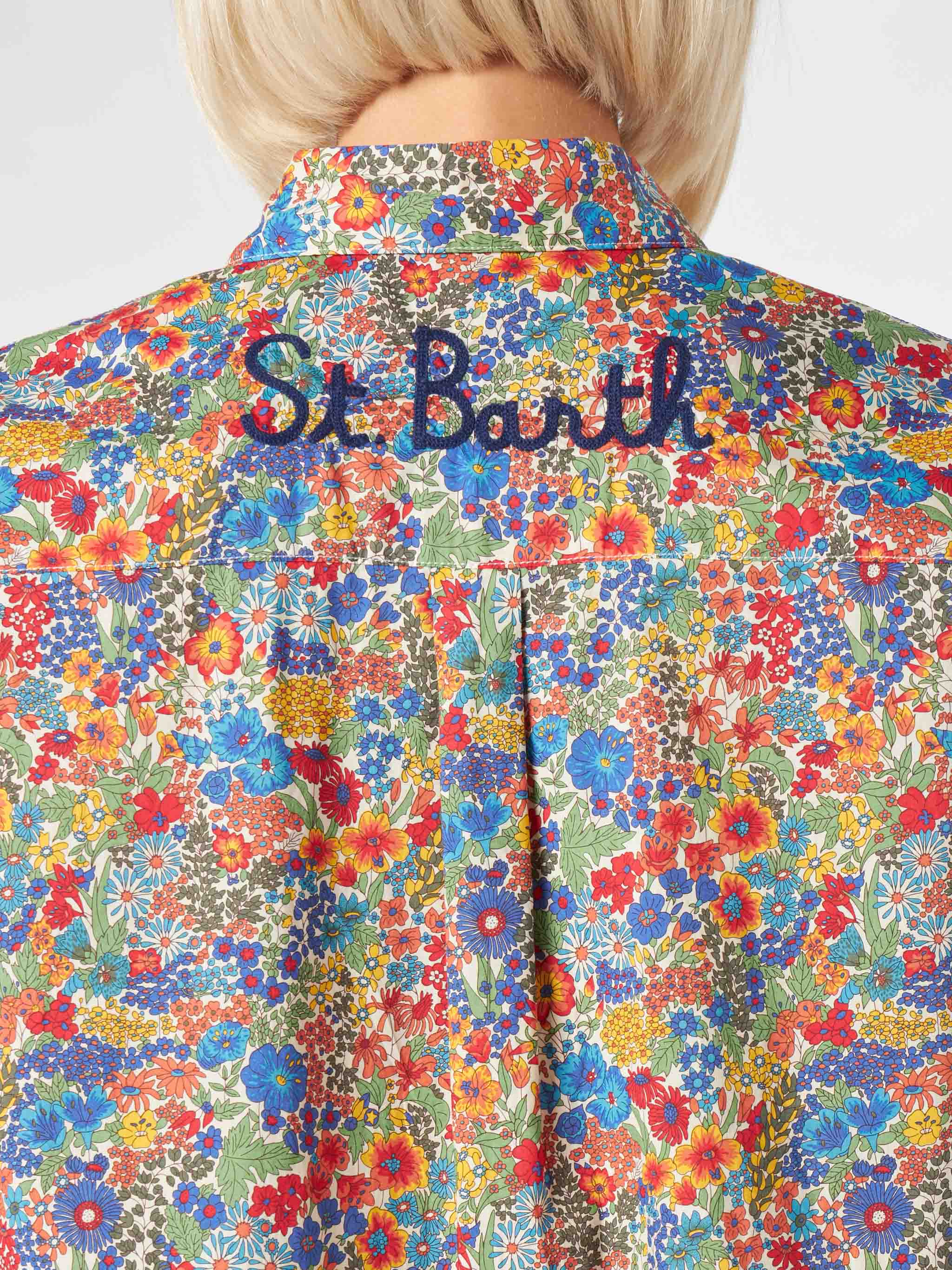 Camisa feminina de algodão | Confeccionada com tecido Liberty