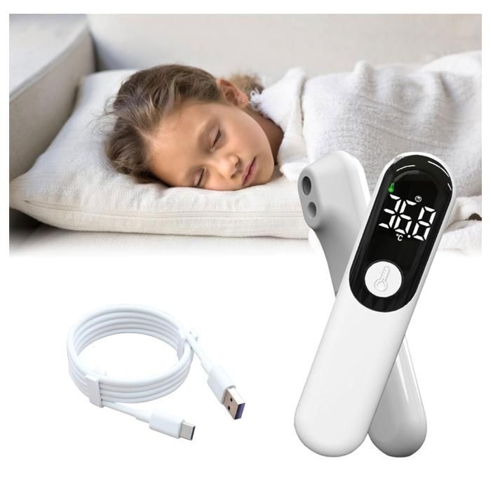 Termómetro de frente sin contacto para adultos y bebés, termómetro para bebés recargable por USB, termómetro infrarrojo multicolor.