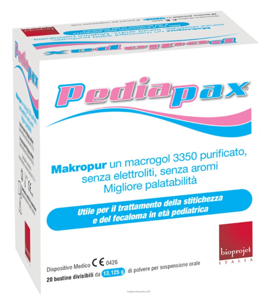 Pediapax poeder tegen constipatie, 20 zakjes.
