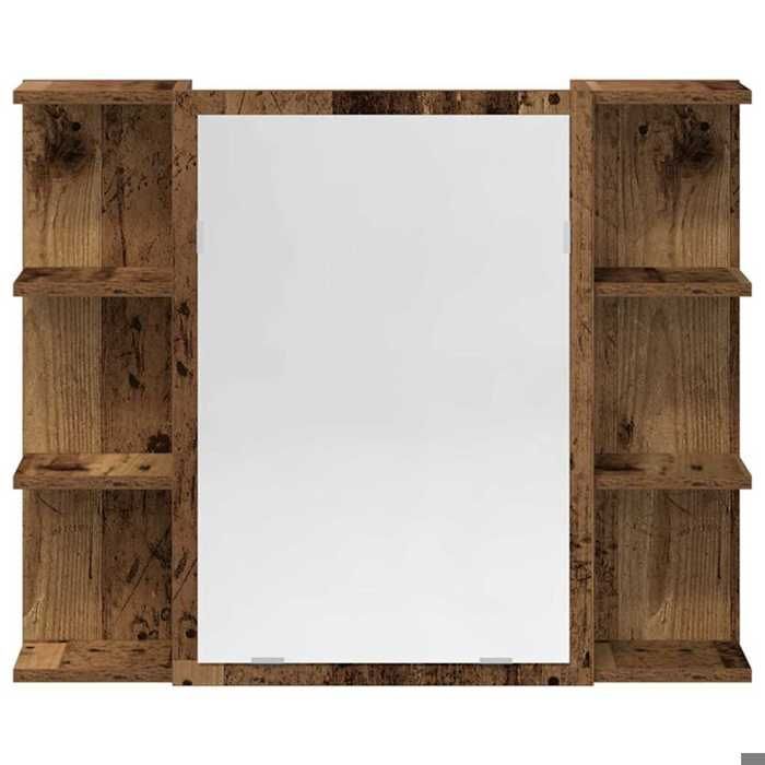 Badkamermeubelset - KALISSE - 3-delig - Samengesteld hout - Gerecycled hout - 80x20,5x64 cm - 30x30x95 cm