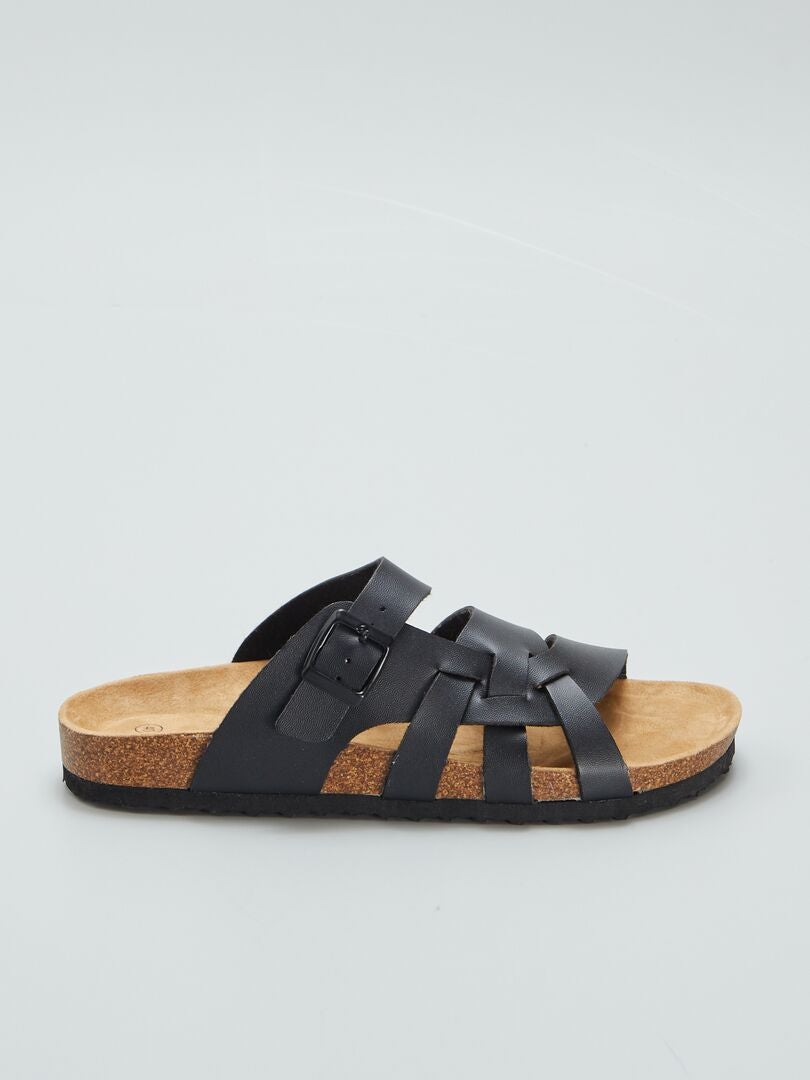 Mules de color liso - negro