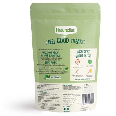 Naturediet Feel Good měkké pečené tréninkové pamlsky - jehněčí s mátou