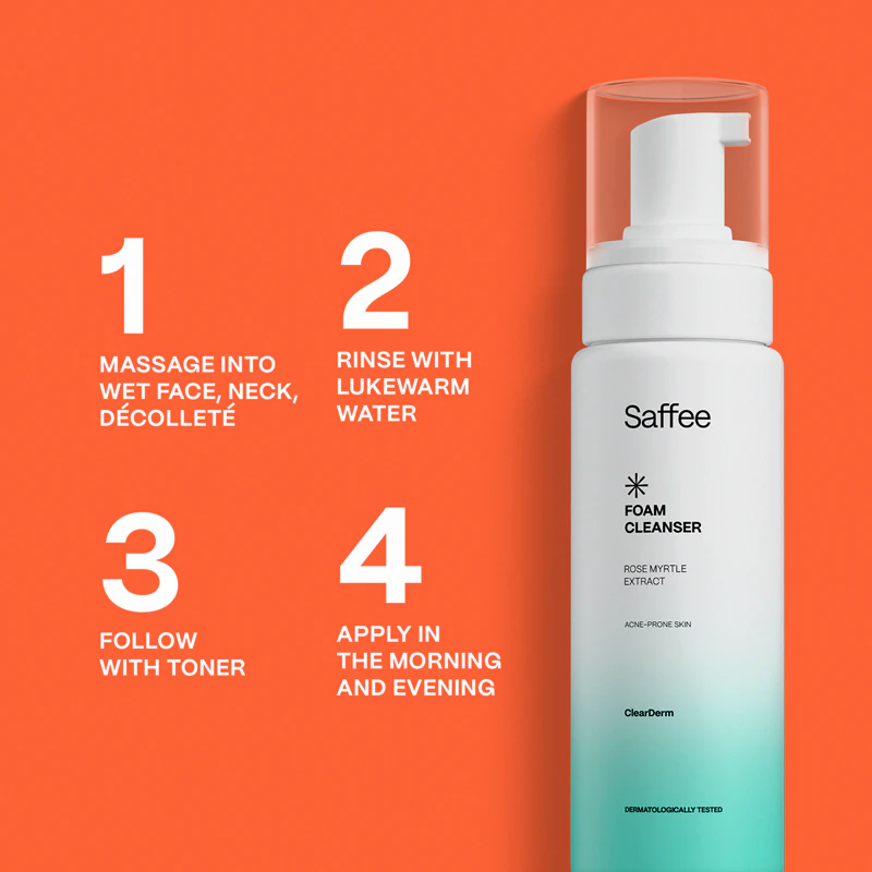 Saffee ClearDerm Espuma de Limpeza para pele com problemas