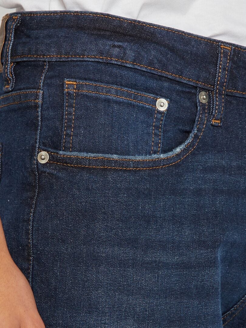 Calça jeans slim com 5 bolsos - AZUL
