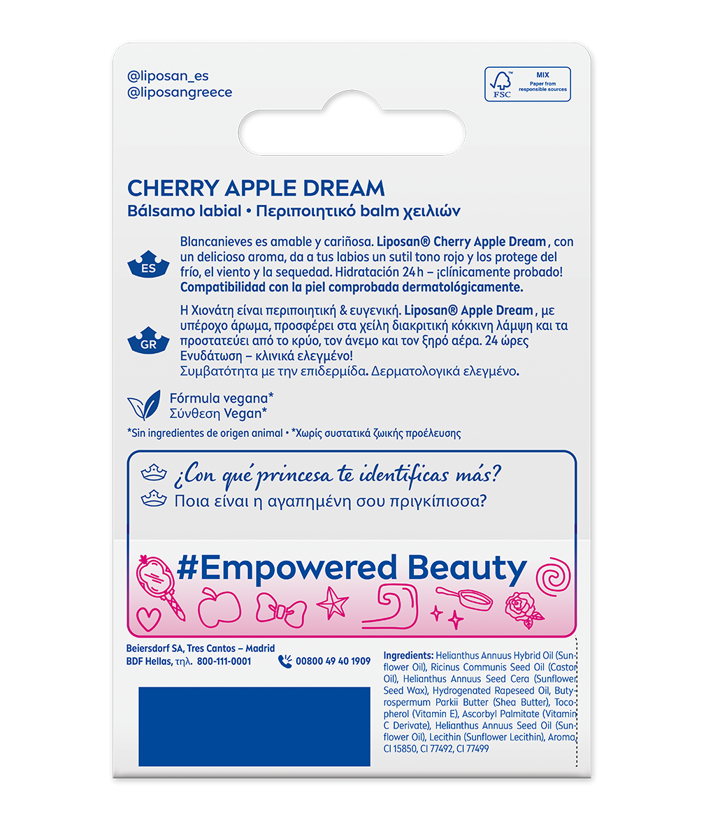 Balzam za usne Cherry Shine Limited Edition Disney Princess Snjeguljica Usne: balzami i njega
