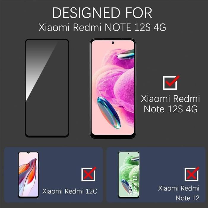 Displayschutzfolie – EFConnection – Redmi Note 12S – Gehärtetes Glas – 3er-Pack – Kratzfest
