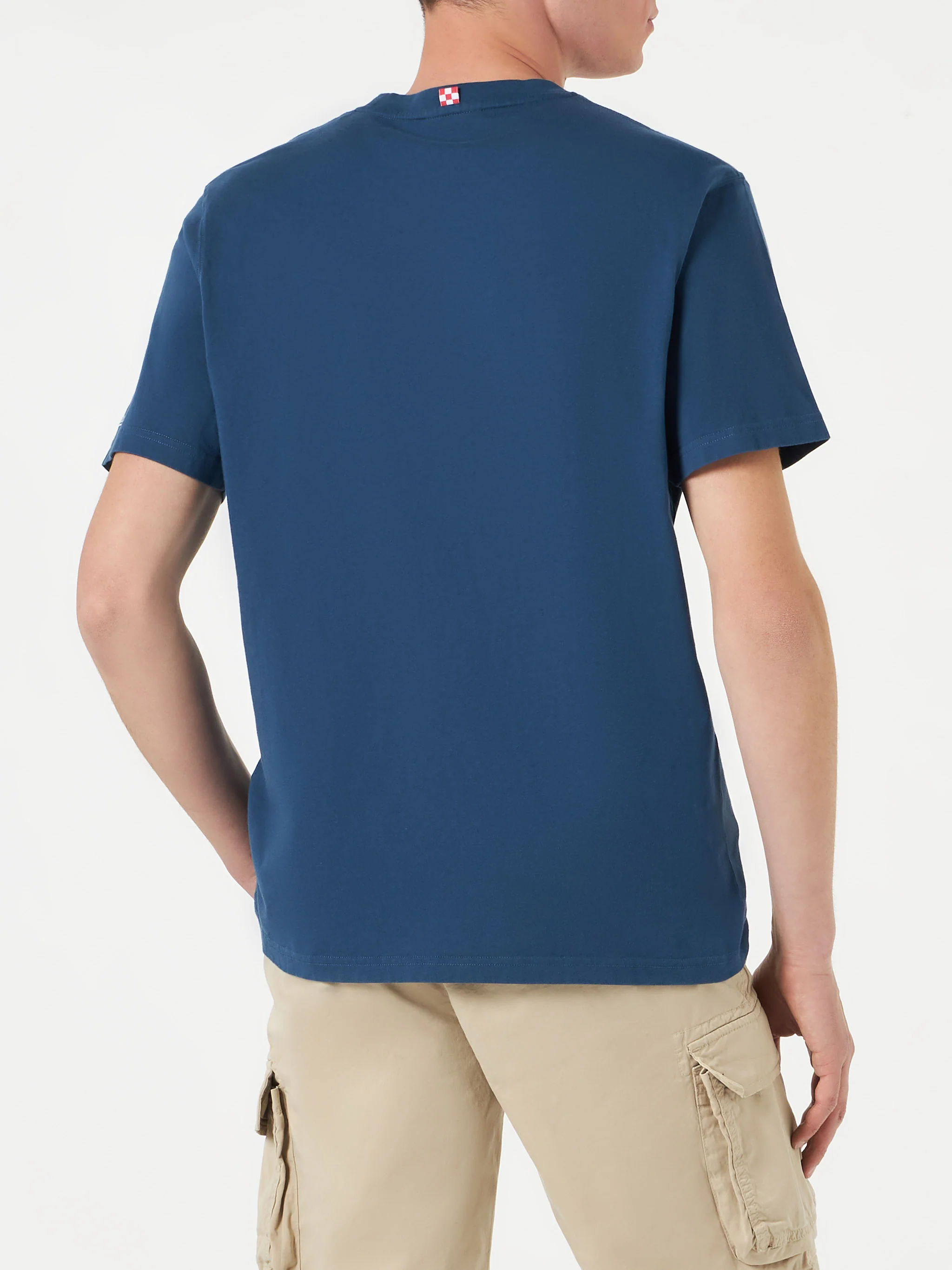 Heren katoenen T-shirt met borduursel 