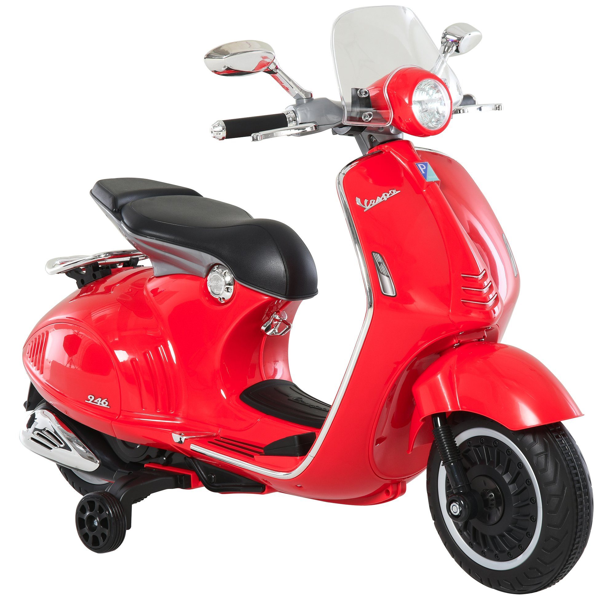 HOMCOM elektrisches Kindermotorrad mit MP3-Musik und Beleuchtung, 3–6 Jahre, PP, weiß, Tragkraft 30 kg, (1 Stück), 108 x 49 x 75 cm (L x B x H)