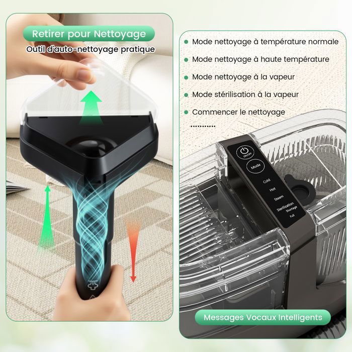 Limpiador de alfombras portátil COSTWAY de 1800 W: agua caliente/fría, esterilización, vapor, 17 kPa, depósito de 1,1 L, manguera de 1,6 M, cepillos 2 en 1.
