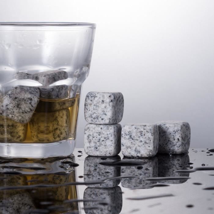 Whiskey Stones - Granite - Set of 9 - Reusable - Drink Coolers - Non-diluting