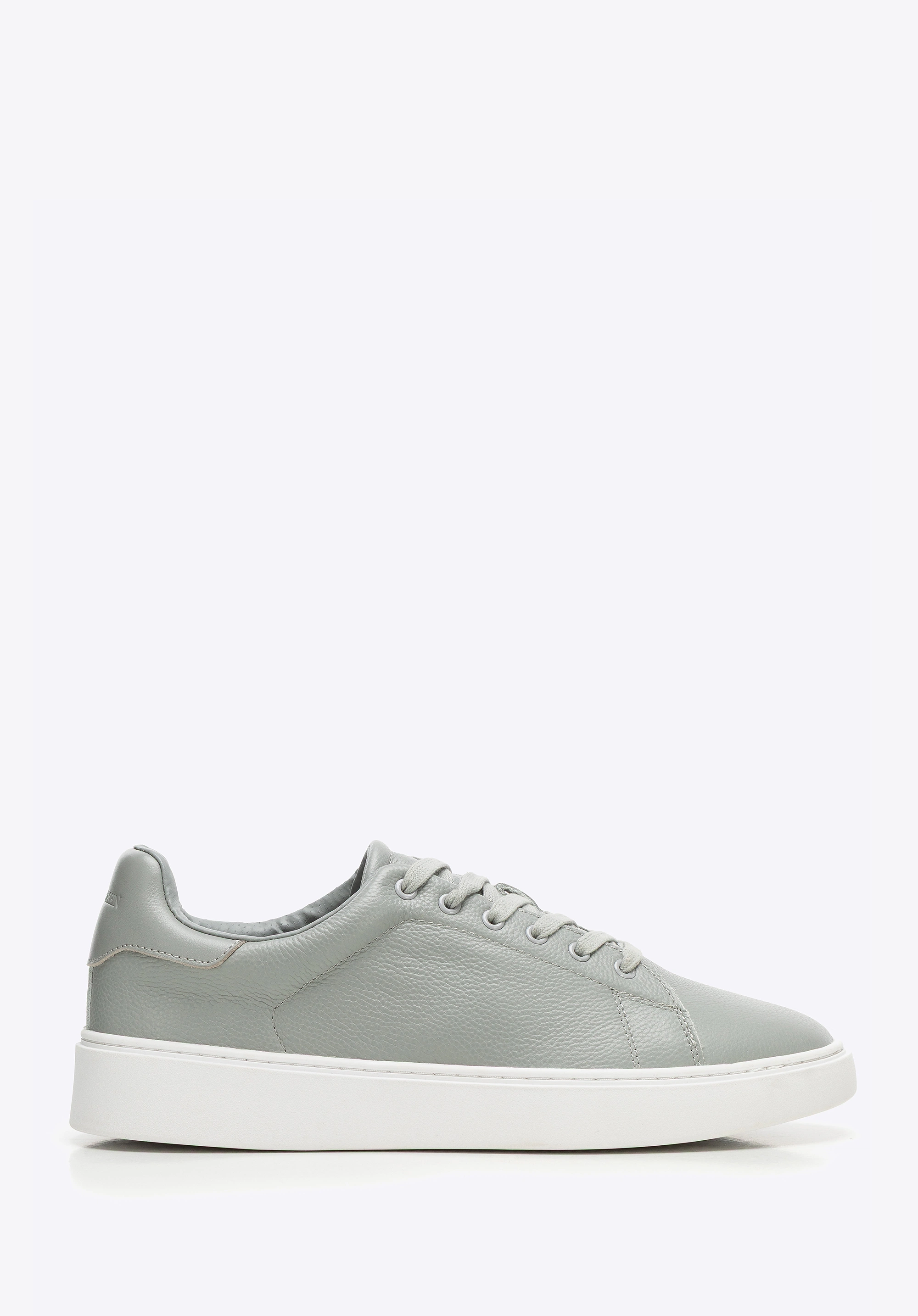 Męskie sneakersy ze skóry naturalnej licowej szare