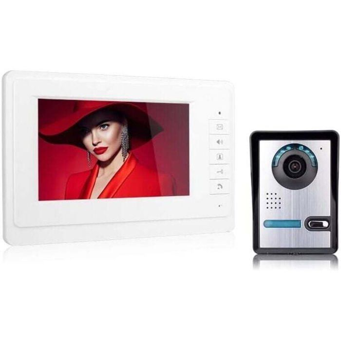 Visiophone Connecté Kit Interphone Vidéo Filaire avecécran Couleur 7