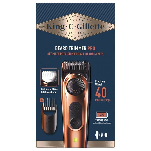 Prirezovalnik brade King C. Gillette Pro<br>Vključuje 2 nastavka