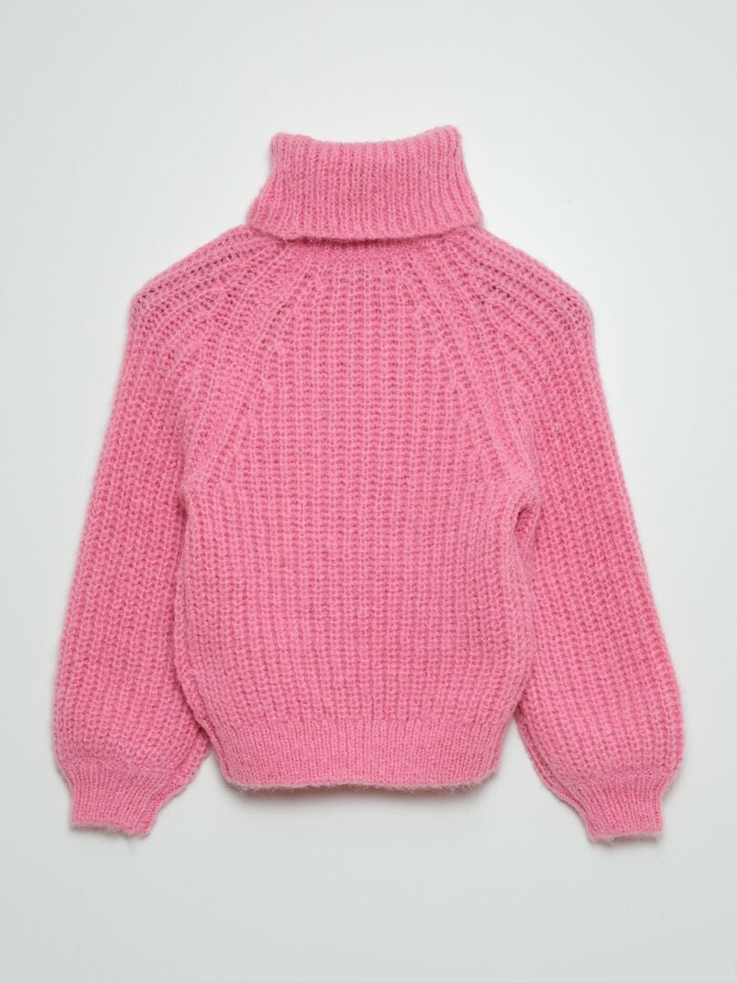 Grof gebreide trui - ROZE