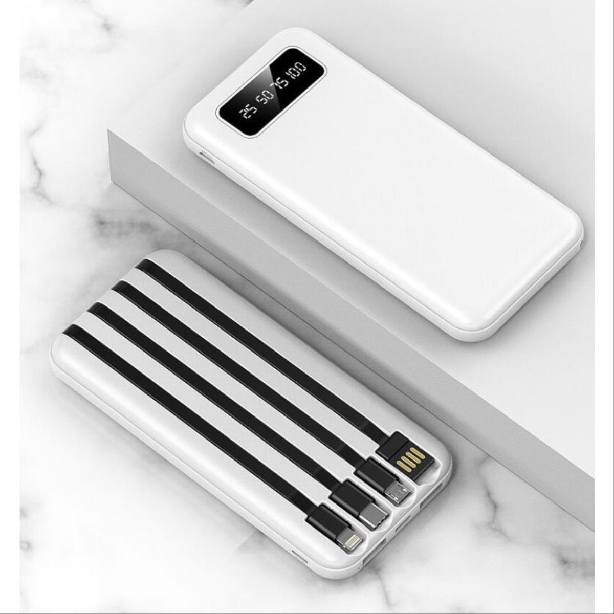  Batería Externa Smartek 20000 Mah Con Kabel Incorporado Micro Usb,usb-c,usb Y Lightning W