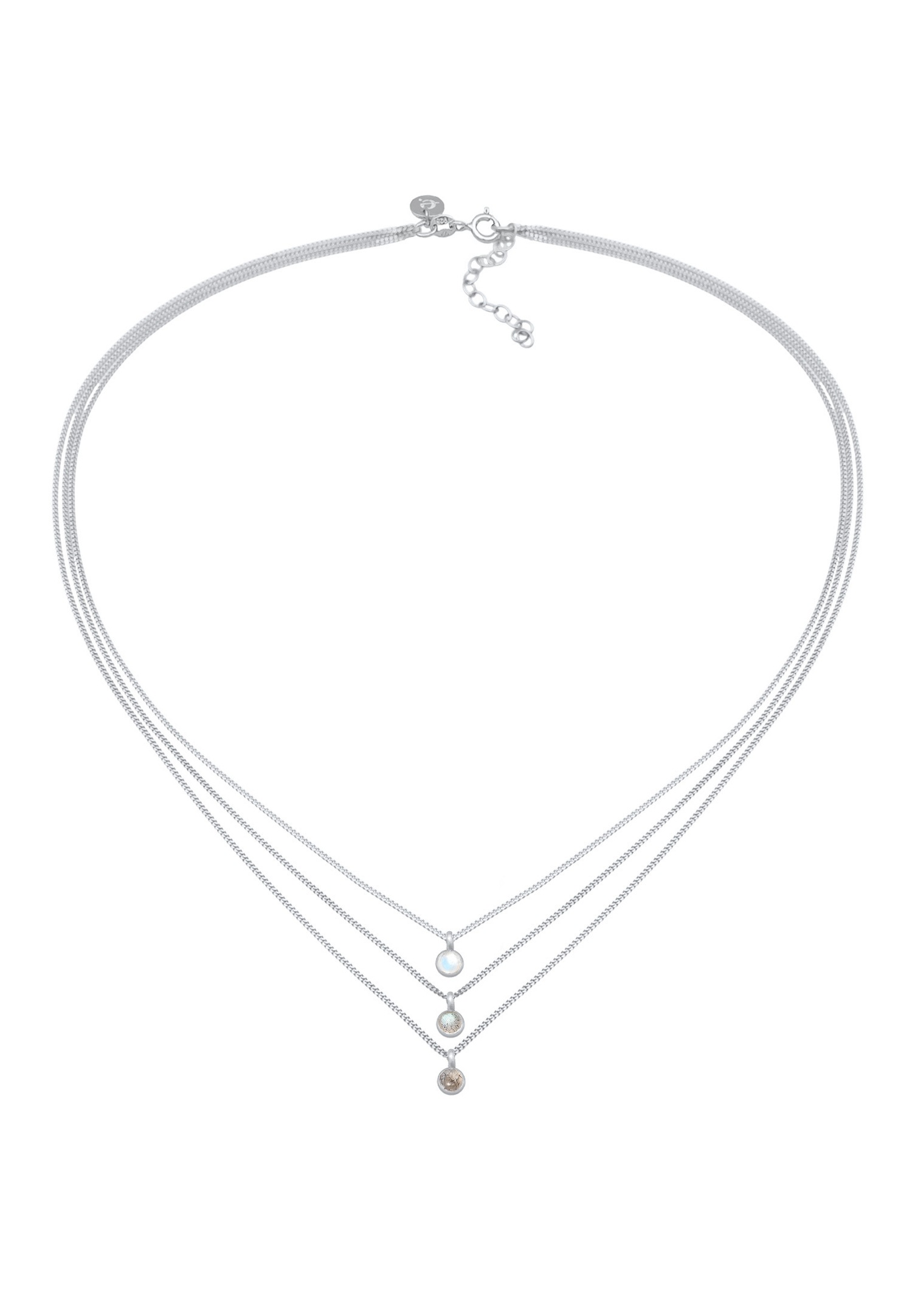 Elli PREMIUM Tour de cou pour dames avec tourmaline Lunestone et Labradorite en argent sterling 925