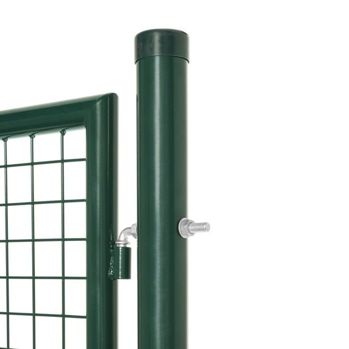 Portão de malha de aço galvanizado verde, malha de 50 x 50 mm, 1 m de largura x 1 m de altura.