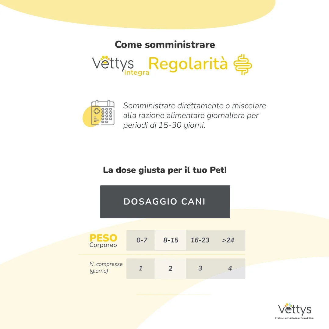 VETTYS Vettys Integra Regolarita' Cane 30 comprimidos Flora intestinal do cão