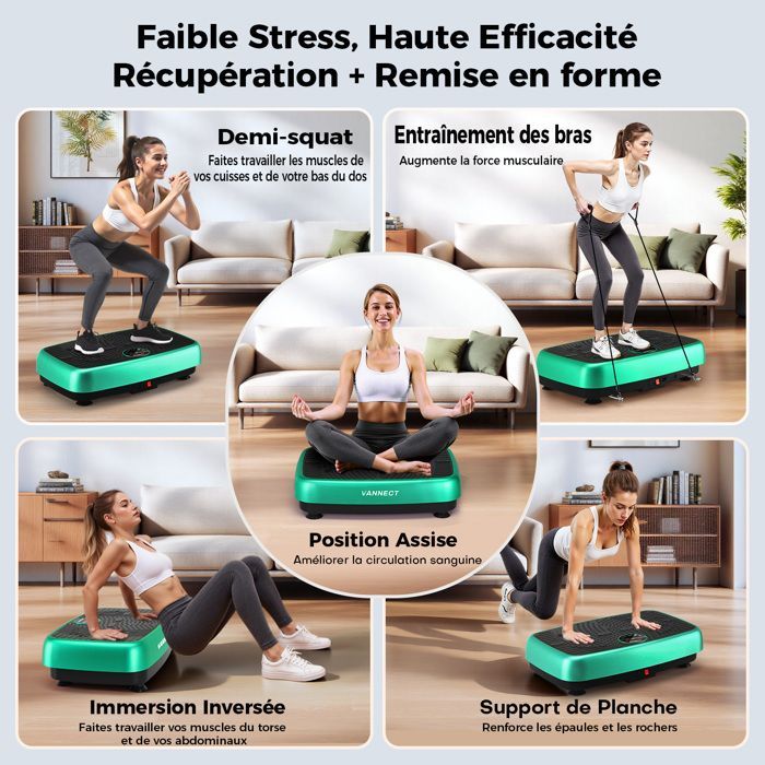 2026 Neu 3D Vibration Platform, 120 Speeds, with Remote Control and LED Screen - Massage - Integrated Bluetooth - 200kg Max