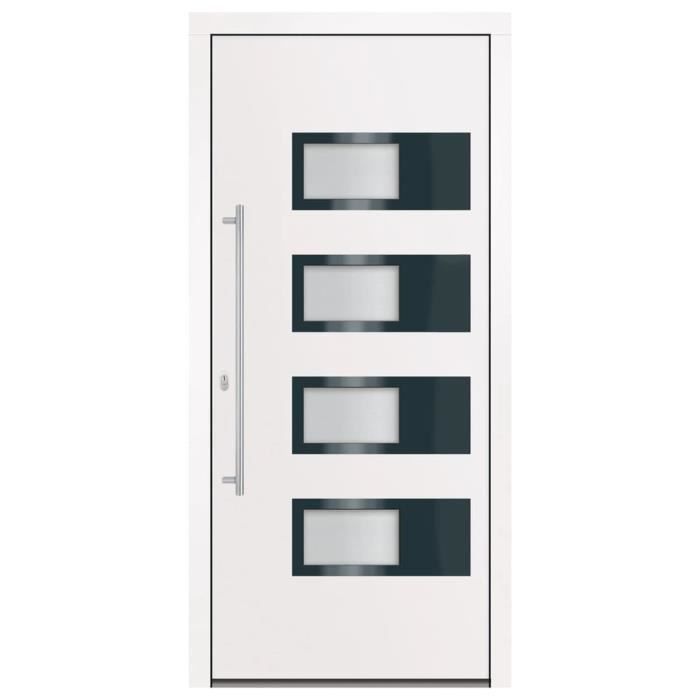 vidaXL Front Door White 100x210 cm Aluminium and PVC 3157066