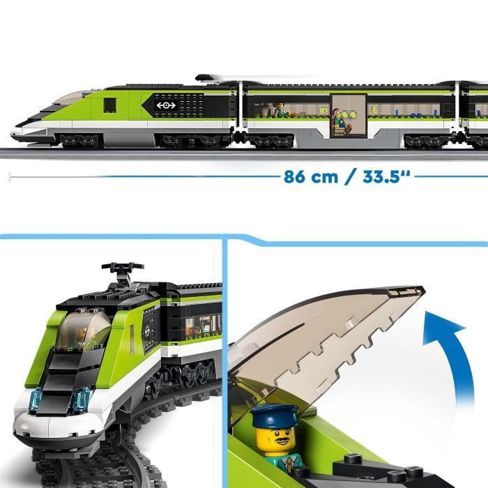 Treno passeggeri LEGO City Express - Trenino giocattolo telecomandato - Fari funzionanti - Per bambini dai 7 anni in su