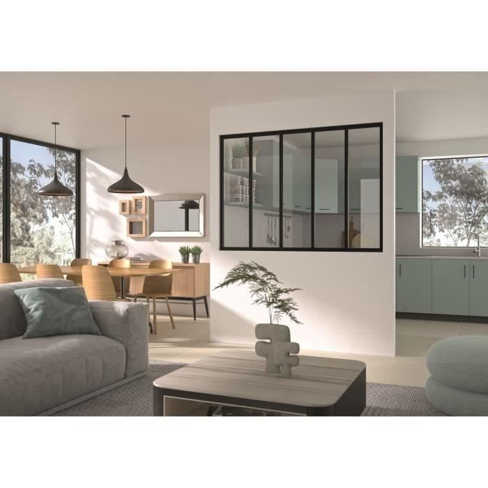 Kit de techo fijo de cristal - OPTIMUM - Aluminio - 5 paneles - 117 x 168,5 cm - Negro