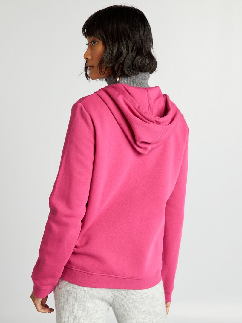 Hoodie met rits - donkerroze