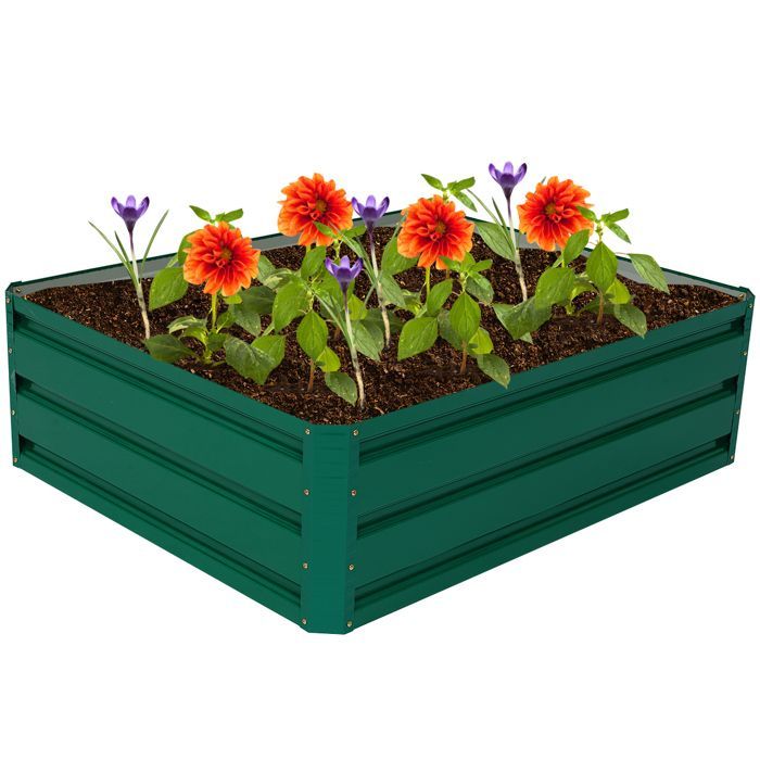 Carré Potager - RELAX4LIFE - Plaque d'Acier - Bords Lisses - Jardinière Rectangulaire en Métal - Sans Fond - 100X80X30CM