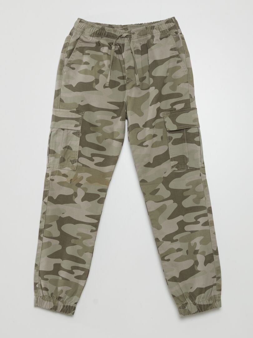 Pantalones cargo de camuflaje - CAQUI