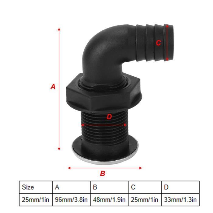 Raccord traversant la coque en Nylon - OMABETA - Droit