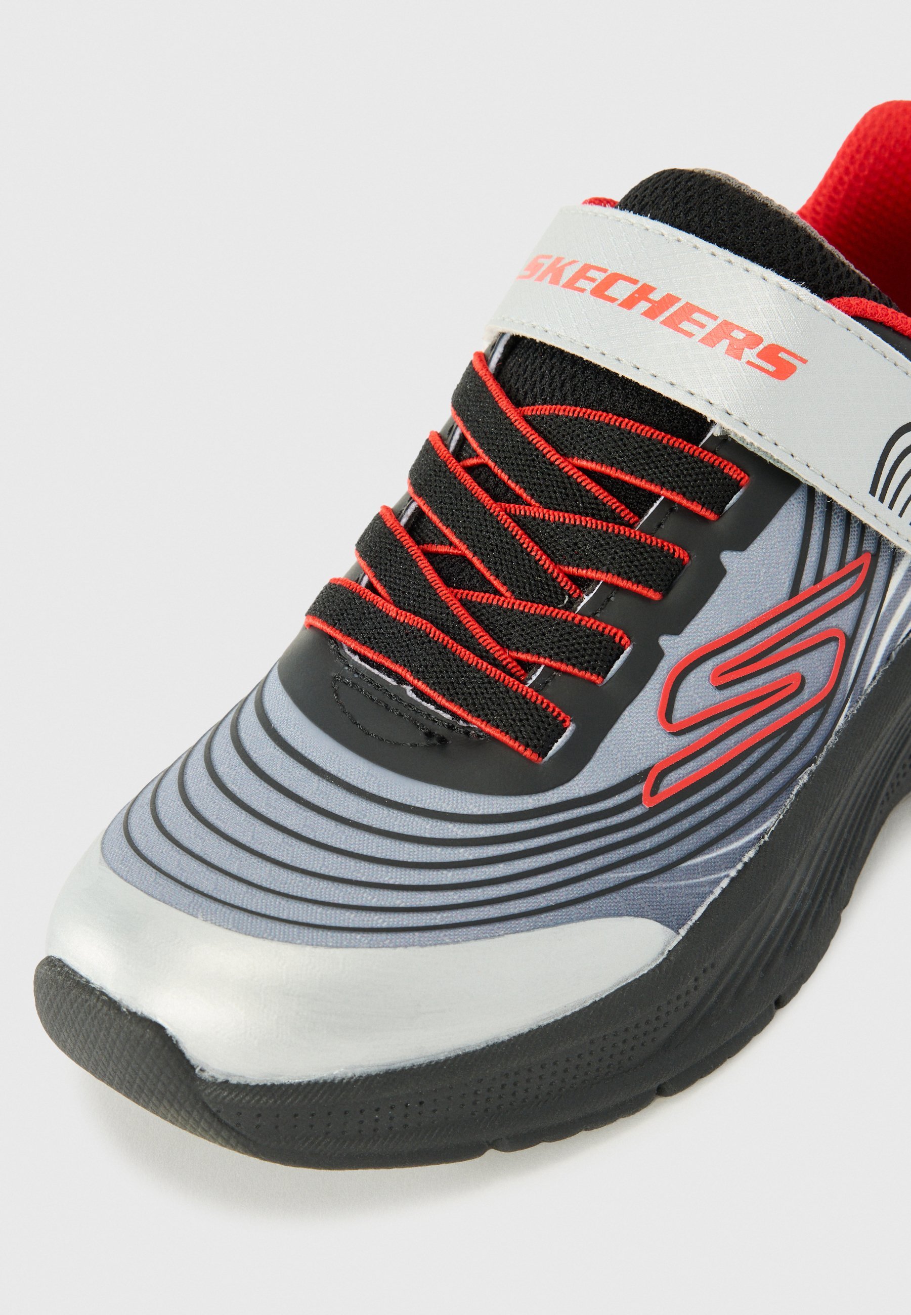 Skechers MICROSPEC ADVANCE - Sneakers - zwart antraciet/zilverkleurig/rood