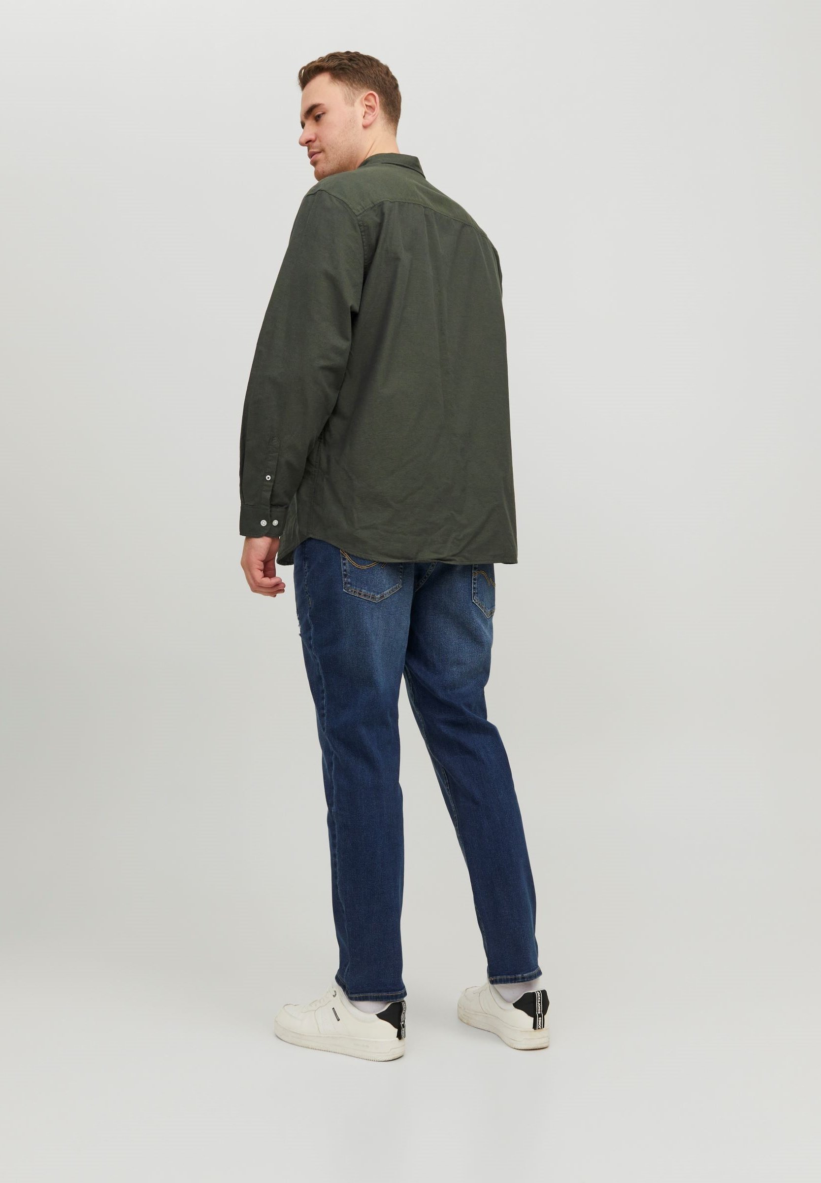 Jack & Jones JJEOXFORD SHIRT - Shirt - bosnacht, pasvorm: plus size