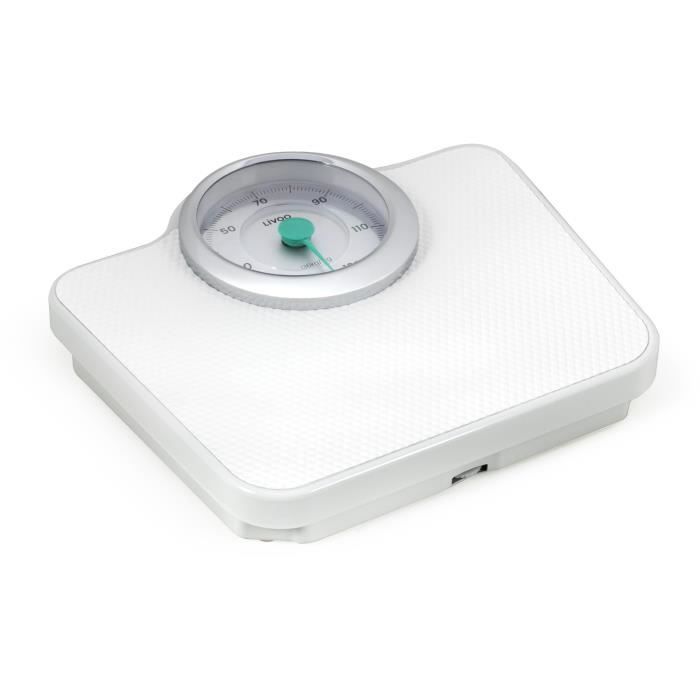 Retro mechanical bathroom scale - LIVOO - DOM490 - Battery-free - Max 136 kg - Non-slip metal - White