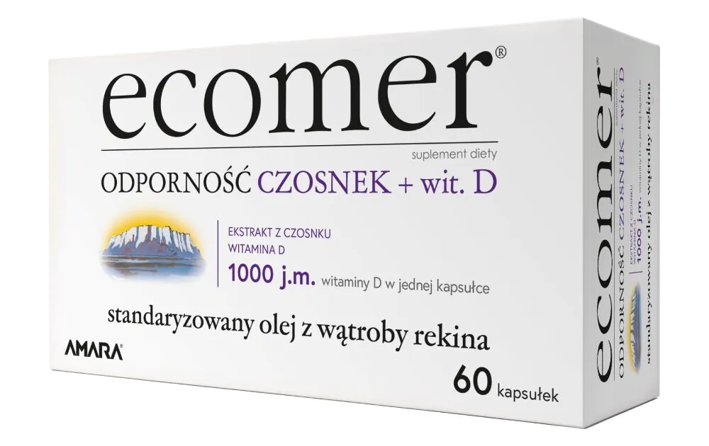 Ecomer Odporność czosnek + wit. D 60 kaps.