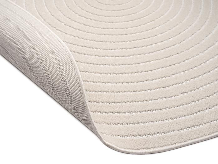 Modern vloerkleed voor de woonkamer - THE CARPET - Santo Plus - Crème - Rond 120 cm