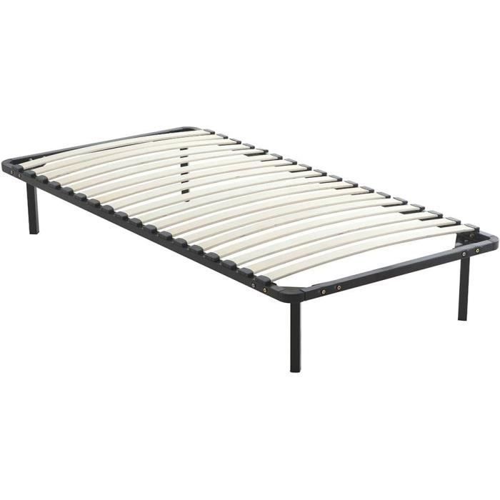 Base de cama de láminas con patas - 4 patas incluidas - Cama (90 x 190 cm)