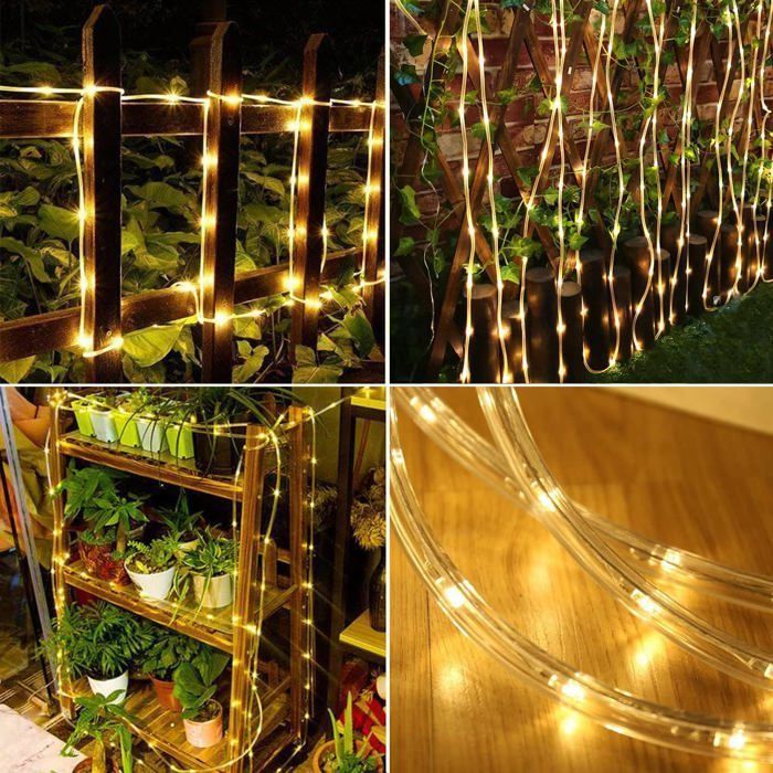 Cordão de luzes solares YYV de 11,9 m, à prova d'água IP65, com 100 LEDs para uso externo, ideal para festas, Natal e decoração de árvores.