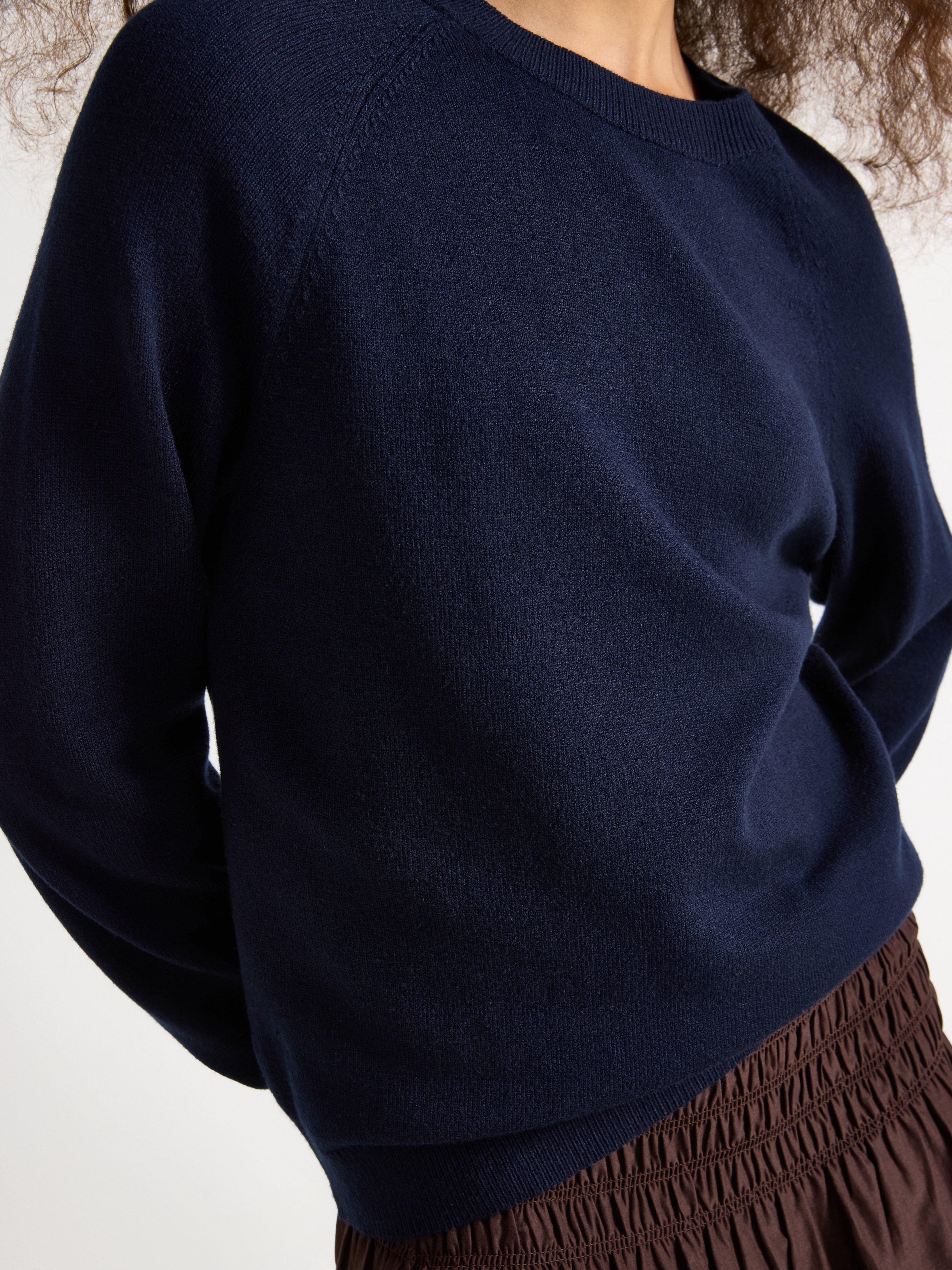Finstickad tröja Dark Blue
