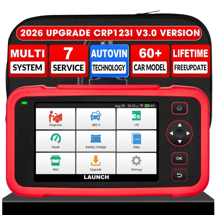 LAUNCH CRP123i V3.0 Elite Ferramenta de Diagnóstico Automotivo Multimarca, Sistemas ENG/ABS/SRS/AT 4, 7 Funções de Reset, AutoVIN