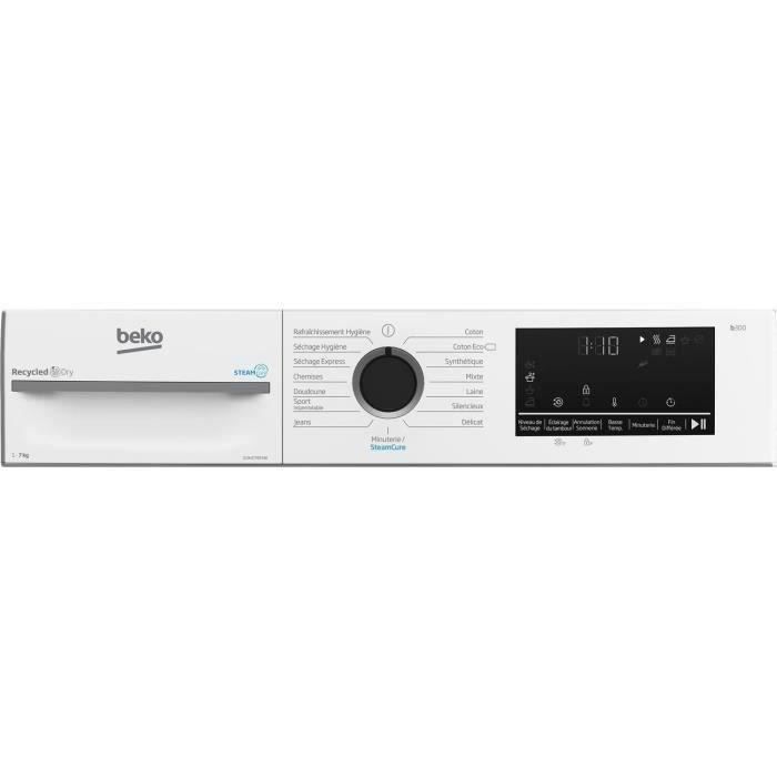 Asciugatrice a pompa di calore BEKO b300 D3H27493W - 7 kg - Induzione - Larghezza 60 cm - Sensore di umidità - Bianca