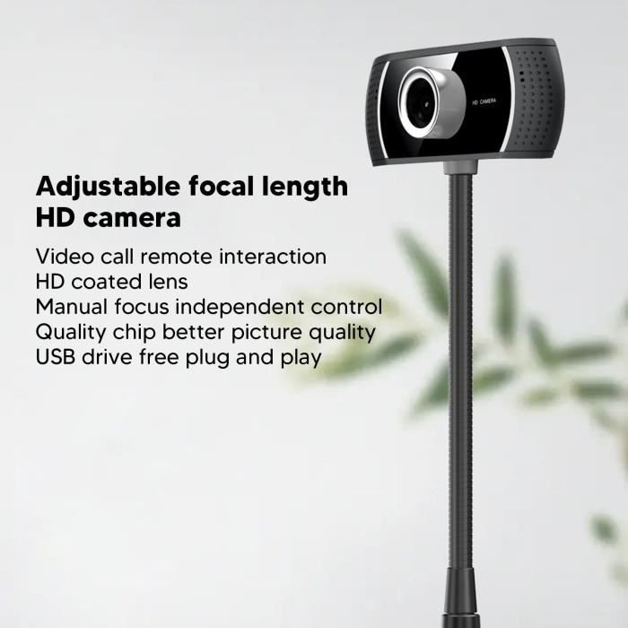 Webcam - SURENHAP - Telecamera per streaming live - HD 640x480 - Microfono integrato - Messa a fuoco manuale