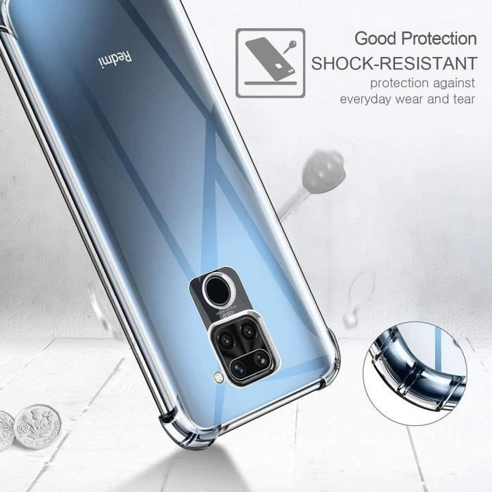 Coque pour téléphone - YIOU - pour Xiaomi Redmi Note 9 - Protection antichoc - Transparent - Souple