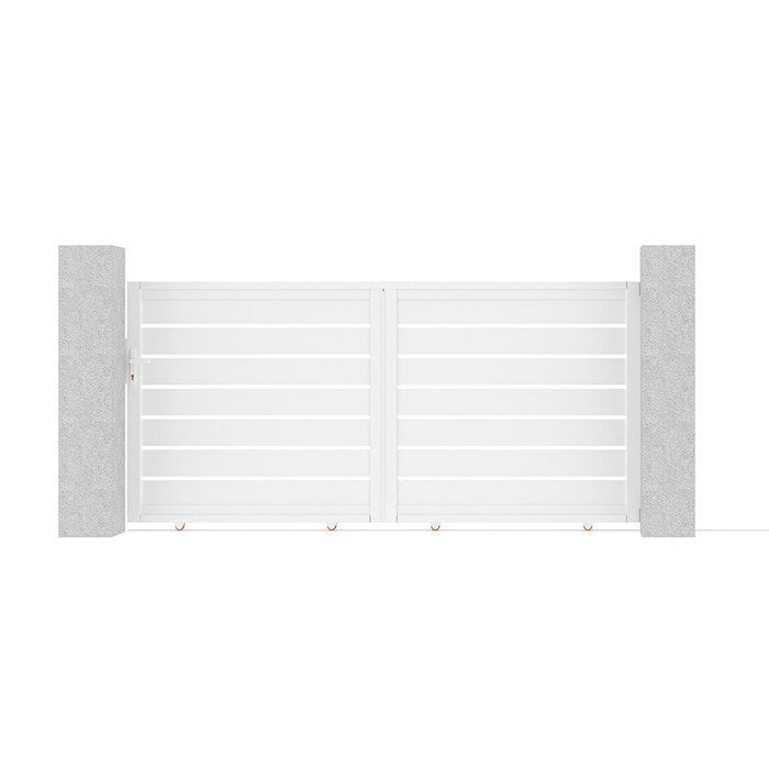 Casanoov 3m Vogel sliding gate, 140cm high + 2 posts, 190cm high, white aluminum