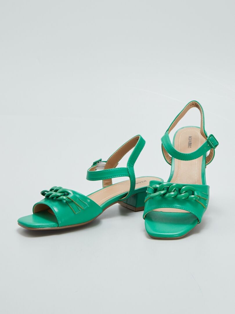 Sandalen met hak - GROEN