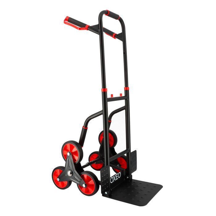 Carretilla plegable para subir escaleras - 300 kg - Acero reforzado - Asas ergonómicas - Plataforma plegable - Para transporte y manipulación